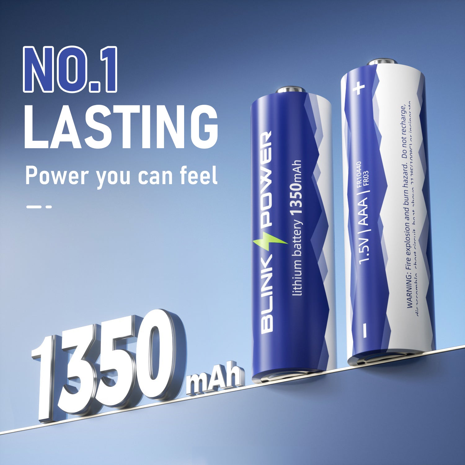 AAA Lithium Batteries, Tripple A NO.1 Lasting 1350mAh, 1.5V, Non-rechargeable