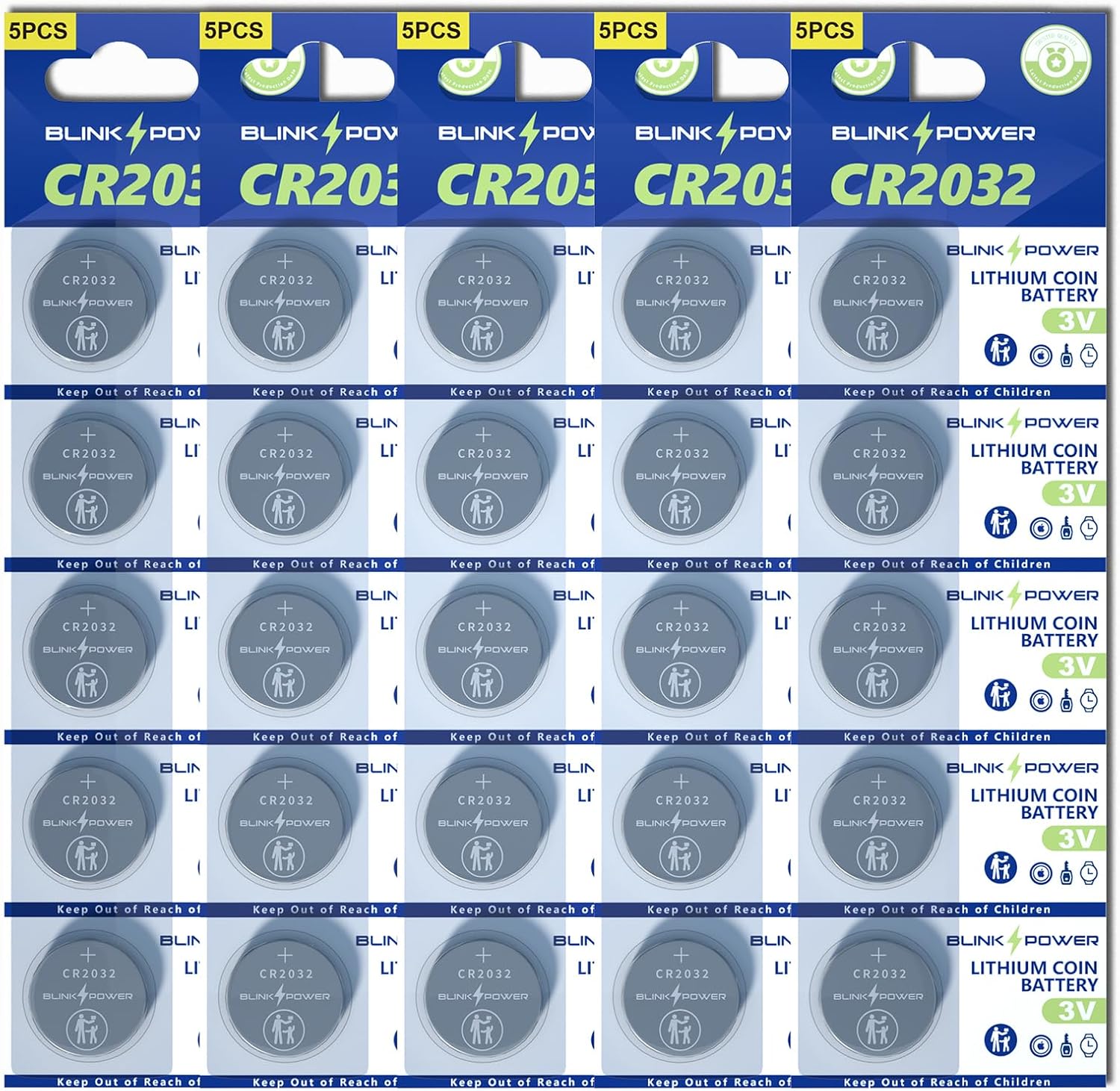 CR2032 Lithium 3V Coin Batteries, 240mAh Lasting for AirTag