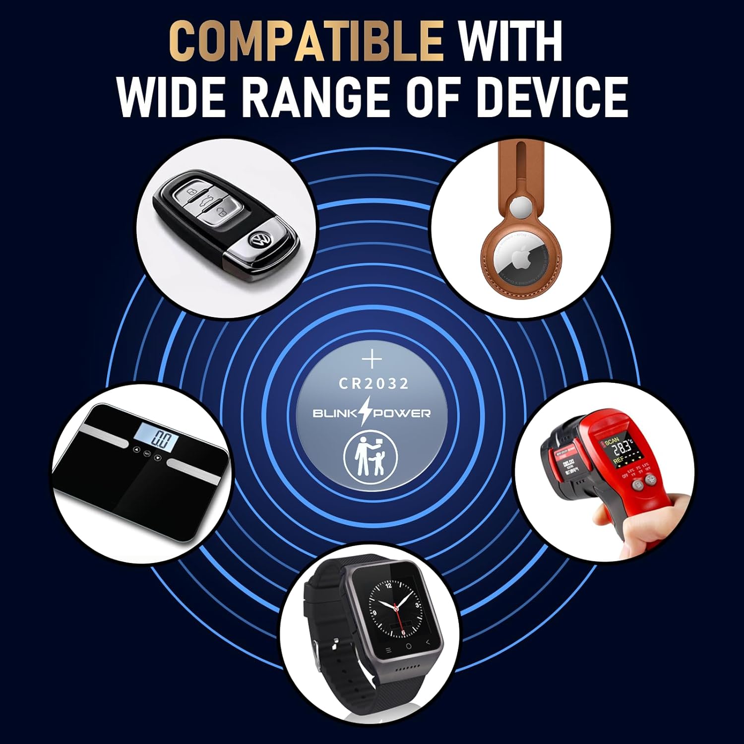 CR2032 Lithium 3V Coin Batteries, 240mAh Lasting for AirTag
