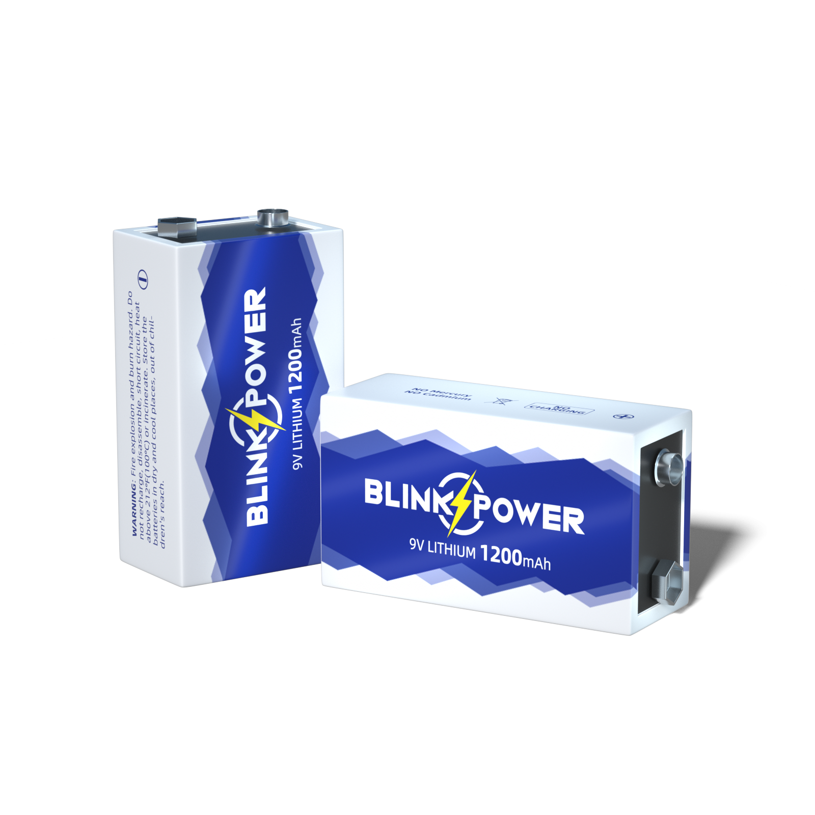 Blinkspower 1200mAh 9V Lithium Batteries, Long-Lasting for Smoke Detectors, Non-Rechargeable