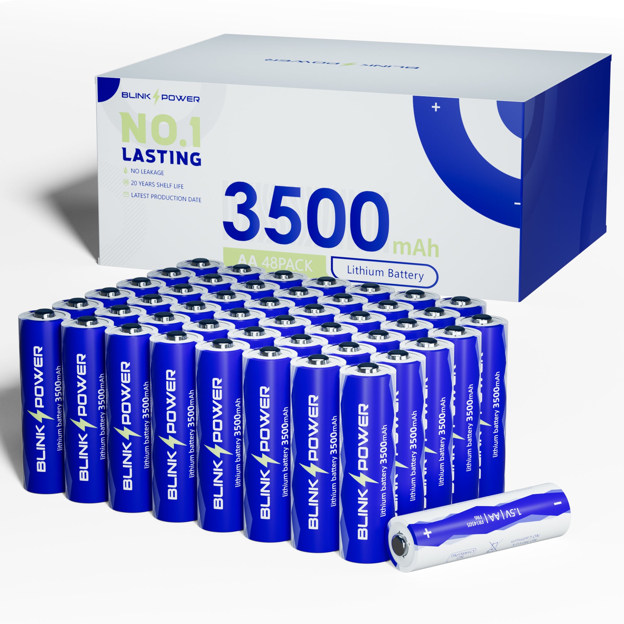AA Lithium Batteries, 3500mAh NO.1 Lasting, 1.5V, Non-rechargeable