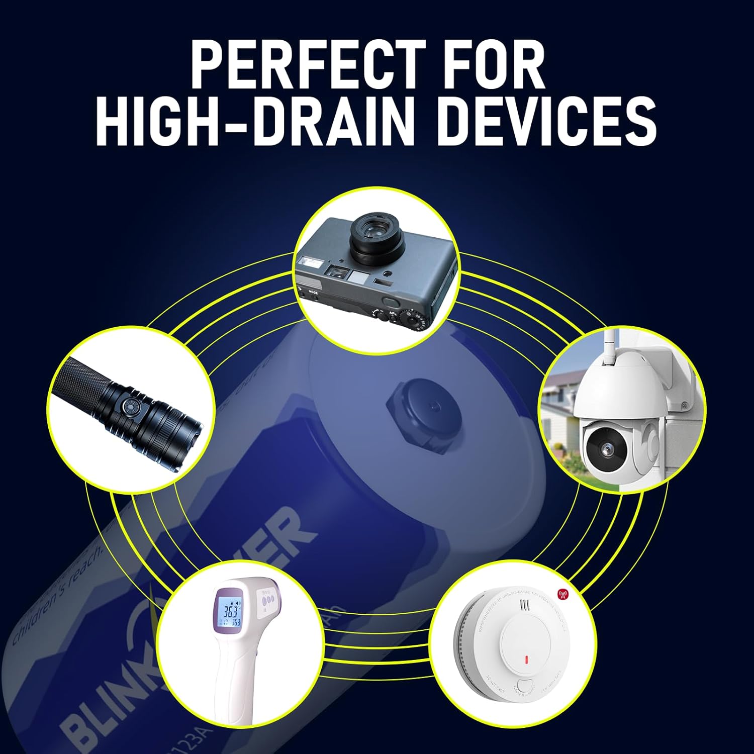 CR123A 3V Lithium Battery, 1500mAh Longest Lasting for Flashlight