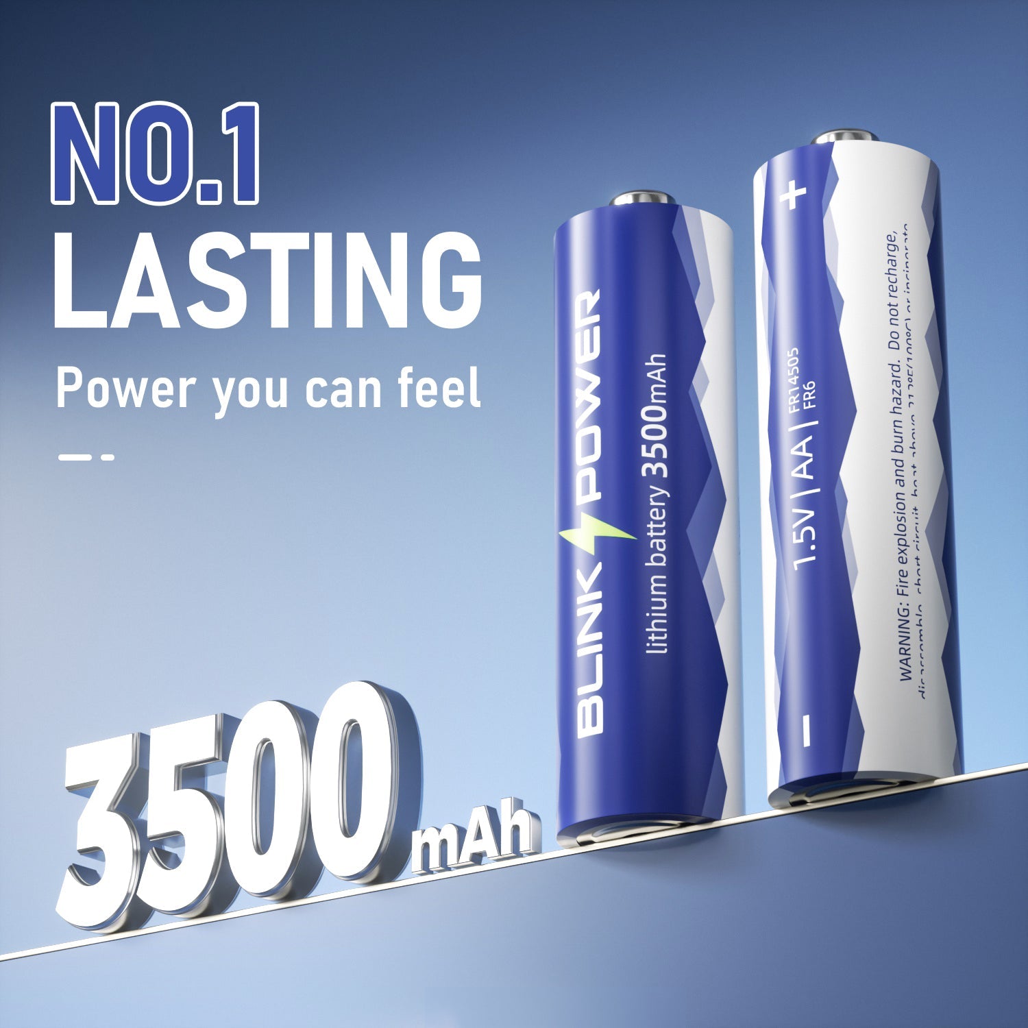 Bulk Pack AA Lithium Batteries, 3500mAh NO.1 Lasting, 1.5V, Non-rechargeable