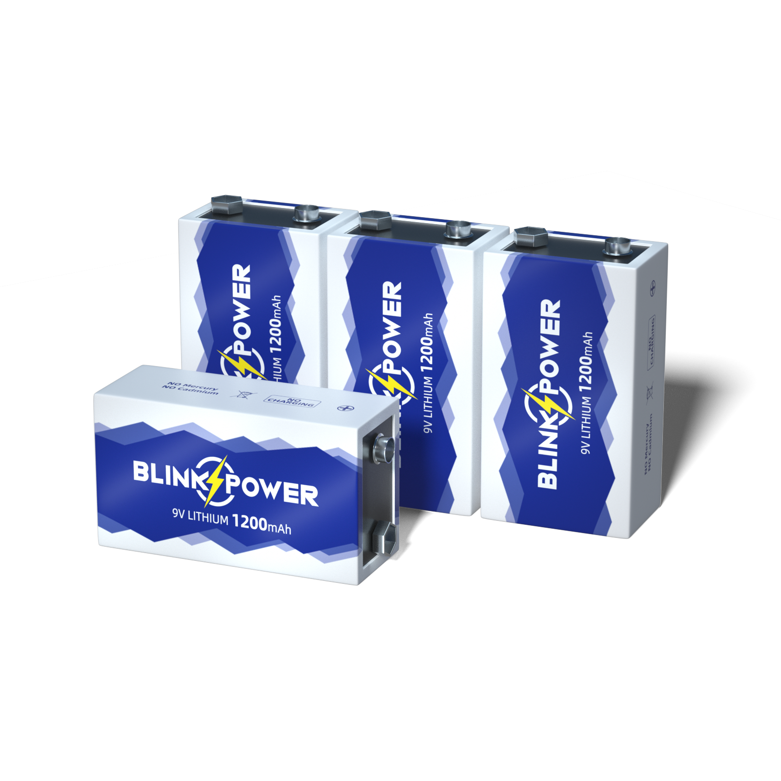 Blinkspower 1200mAh 9V Lithium Batteries, Long-Lasting for Smoke Detectors, Non-Rechargeable