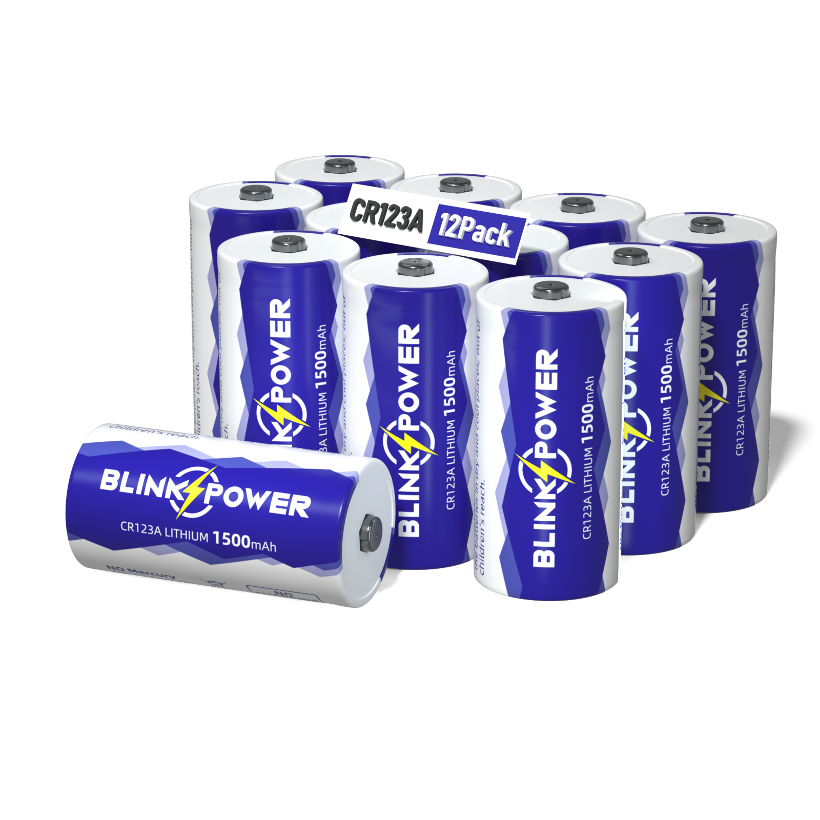 CR123A 3V Lithium Battery, 1500mAh Longest Lasting for Flashlight