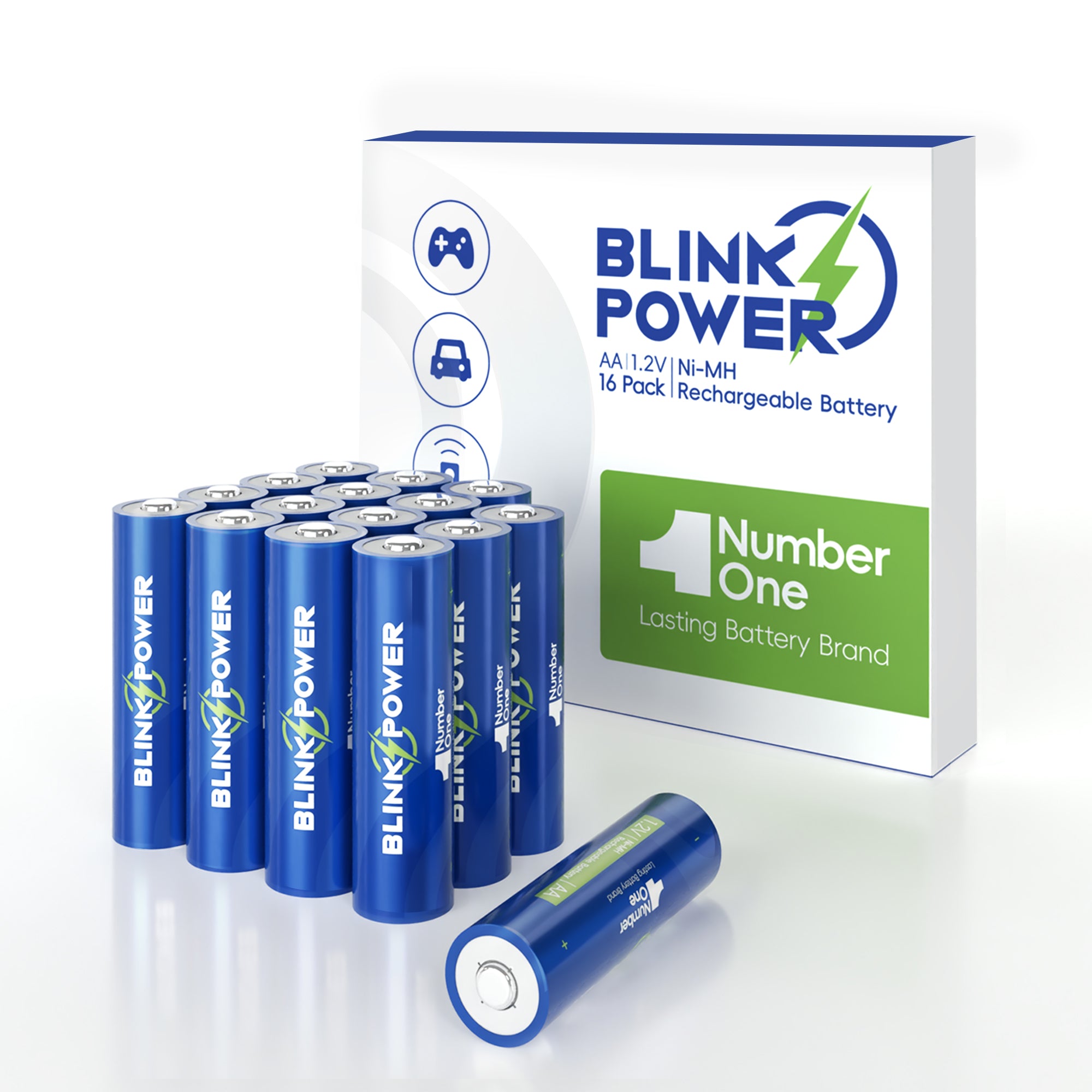 Blinkspower Rechargeable AA Batteries, 3000mAh 1.2V Rechargeable  Batteries Recharge up to 1500x Times
