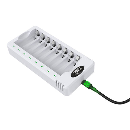 Blinkspower Rechargeable AA Batteries with Charger, 8 Pack 3000mAh NiMH AA Batteries with Battery Charger