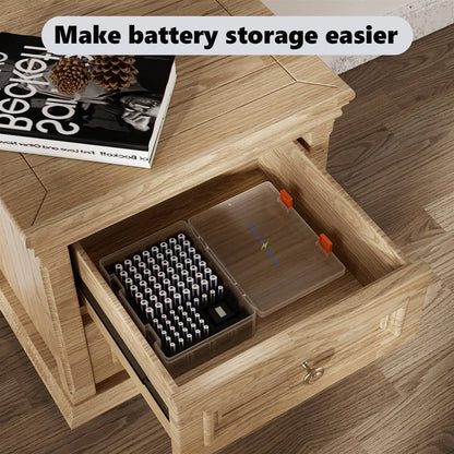 BlinksPower Battery Organizer Storage Case, Holds 56 AA, 29 AAA and More, Battery Box Include Digital Tester