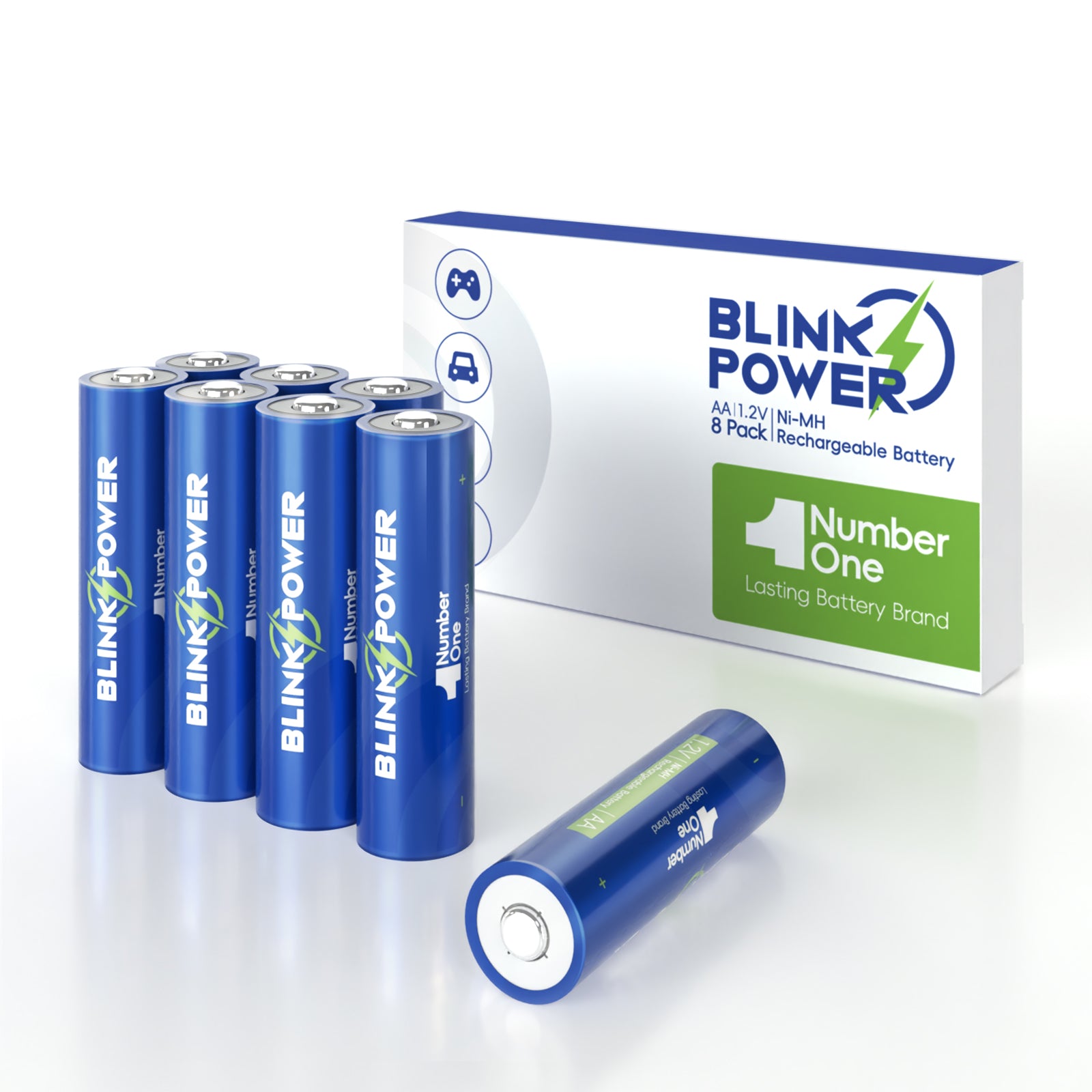 Blinkspower Rechargeable AA Batteries, 3000mAh 1.2V Rechargeable  Batteries Recharge up to 1500x Times