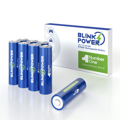 Blinkspower Rechargeable AA Batteries, 3000mAh 1.2V Rechargeable  Batteries Recharge up to 1500x Times