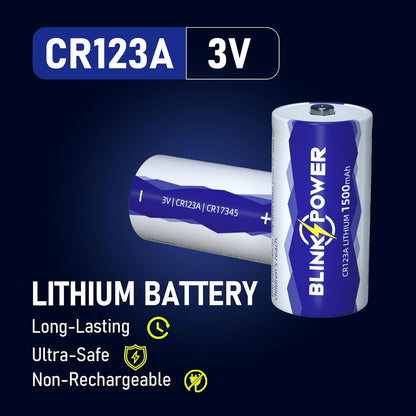 CR123A 3V Lithium Battery, 1500mAh Longest Lasting for Flashlight