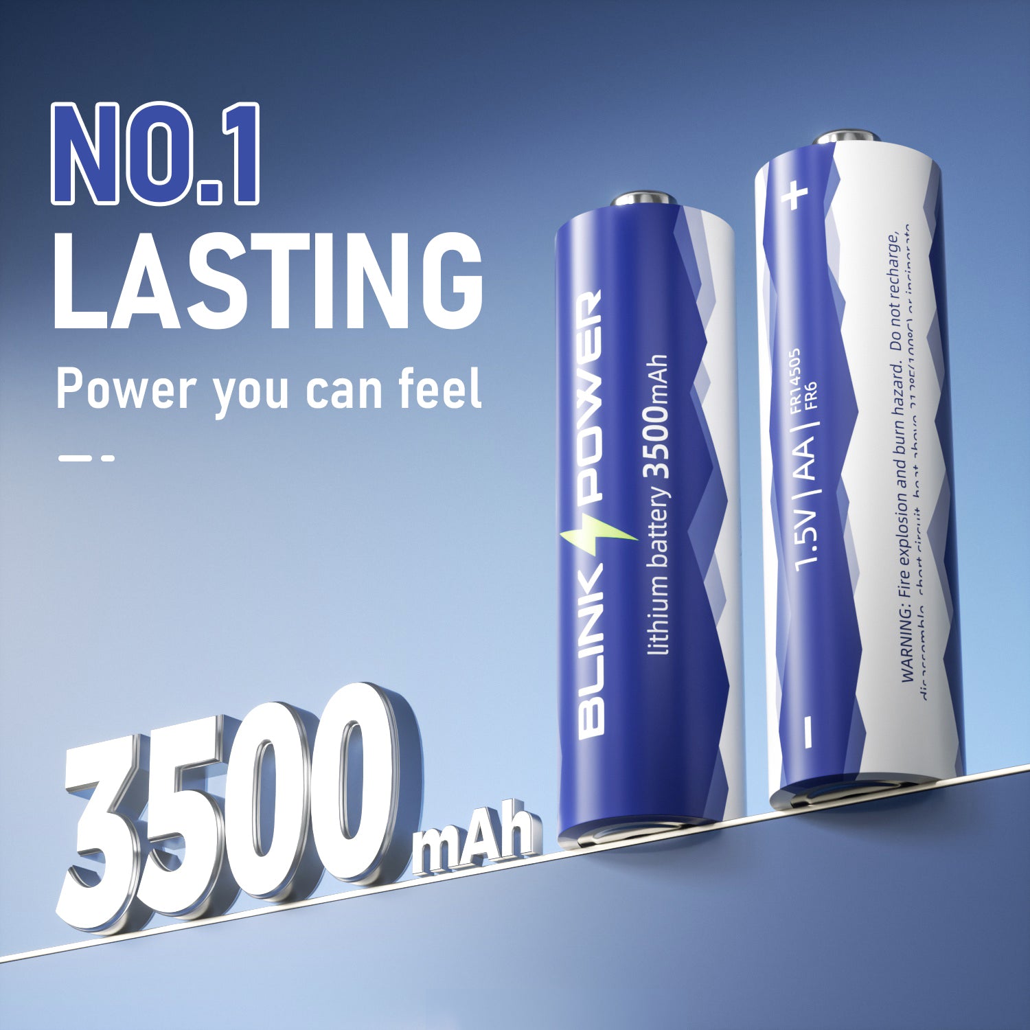 AA Lithium Batteries, 3500mAh NO.1 Lasting, 1.5V, Non-rechargeable