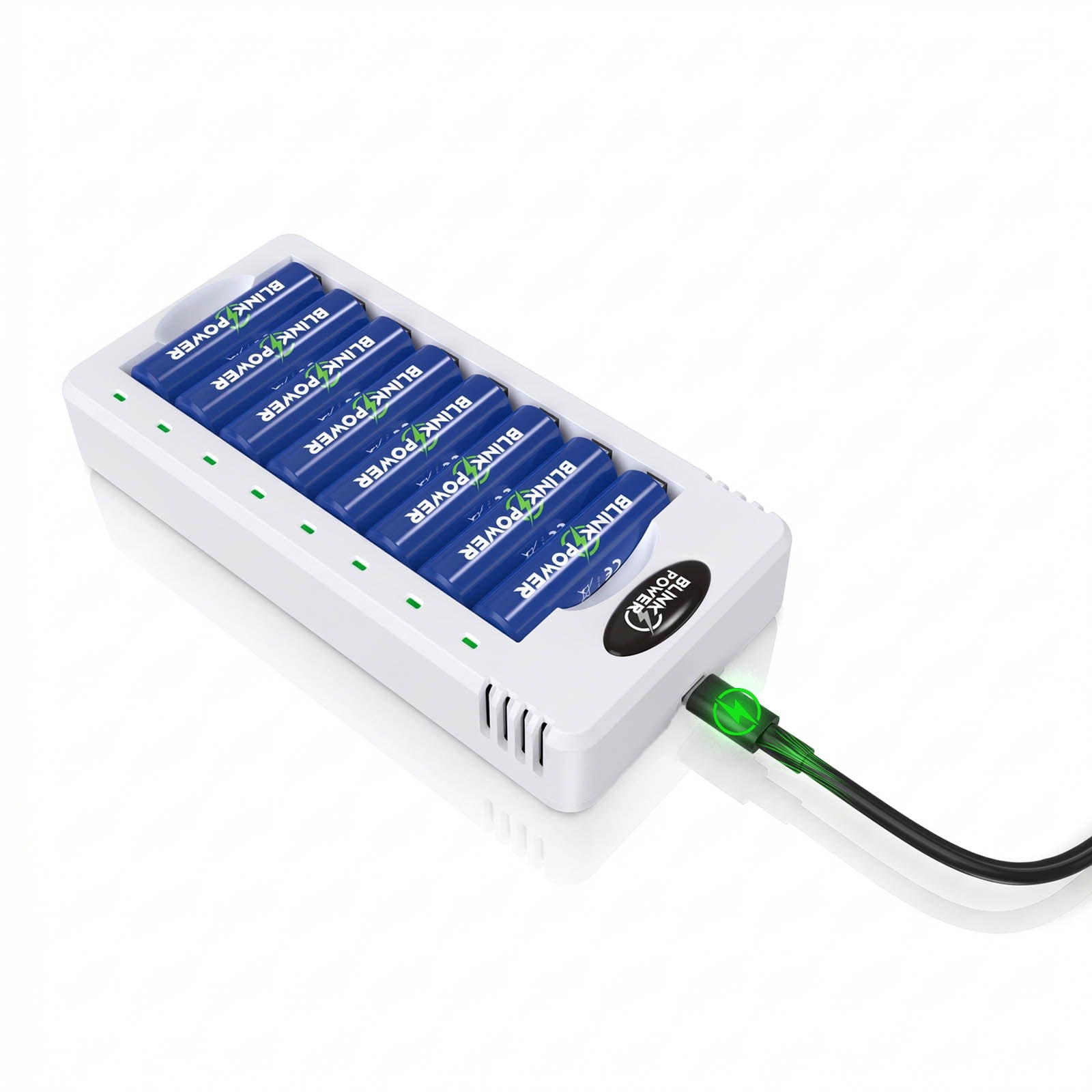 Blinkspower Rechargeable AA Batteries with Charger, 8 Pack 3000mAh NiMH AA Batteries with Battery Charger